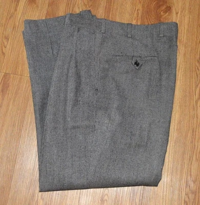 Oxxford Clothes Soverign Cashmere 40 houndstooth tweed flannel dress pants g6j6 - Image 1 of 4