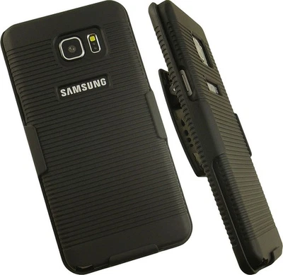 NEW BLACK HARD CASE COVER + BELT CLIP HOLSTER STAND FOR SAMSUNG GALAXY NOTE 5 - Image 1 of 4