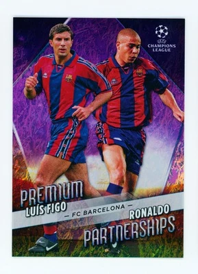 2022-23 Luis Figo & Ronaldo Topps Jade Edition Lavender FC Barcelona Card 1/15 - Image 1 of 3