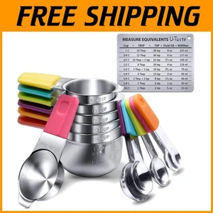 Colorful Silicone Measuring Cups and Spoons - Magnetic Set - Picture 1 of 10