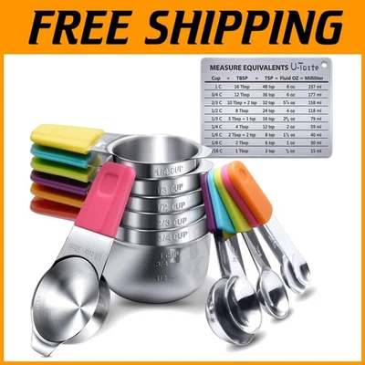 Colorful Silicone Measuring Cups and Spoons - Magnetic Set - Image 1 of 4