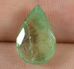 Pietra Preziosa Pera Smeraldo Verde Zambia Naturale 4 Ct Certificata E14966 Regalo Capodanno - Foto 1 di 8
