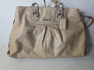 Coach Vintage Ashley Convertible Leather Satchel Handbag Bag Pewter Metallic - Picture 1 of 5