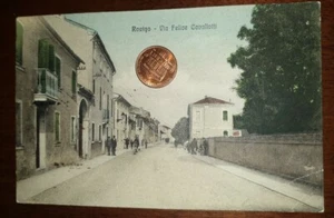 Antike Postkarte Landschaft Venetien Rovigo Via Cavallotti Farben Falz - Bild 1 von 2