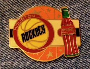 Pin de los Houston Rockets ~ NBA ~ Coca Cola ~ Coca-Cola ~ De colección 1994 por productos impresos - Imagen 1 de 3