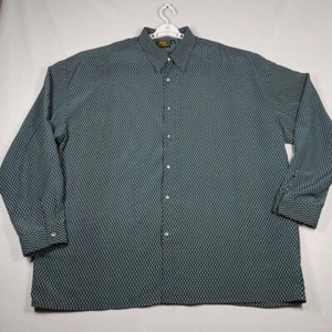 Monzini Collection Shirt Mens 3X Black Blue Gold Button Front Short Sleeve - Picture 1 of 10