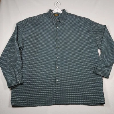 Monzini Collection Shirt Mens 3X Black Blue Gold Button Front Short Sleeve  - Image 1 of 4