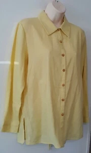 Beautiful Women's PXS Coldwater Creek OffYellow Check Long Sleeve Fitted Blouse - Picture 1 of 10