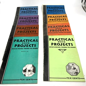 Practical Delta Projects Booklet Woodworking Delta Milwaukee Lot of 8 1940s - Afbeelding 1 van 10