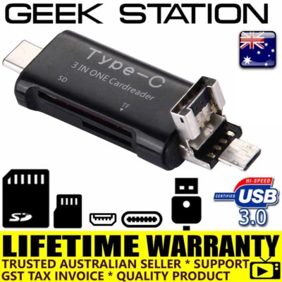 3 in1 OTG On The Go Host USB Cable+ Micro SD TF Card Reader Adapter For Samsung - Image 1 of 4