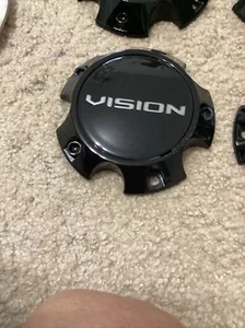Vision 354 Satin Black 5 Lug Center Cap Hub Cap C354SB-5V 1piece - Picture 1 of 12