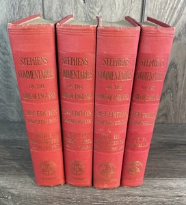 Stephen's Commentaries on the Laws of England 4 Volume Lot Set 21st Ed 1950 Rare - Picture 1 of 11