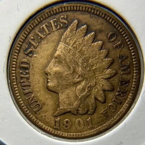 Penny Indian Head EF 1901. Libertad Completa "Limpiada". 5,37 - Imagen 1 de 6