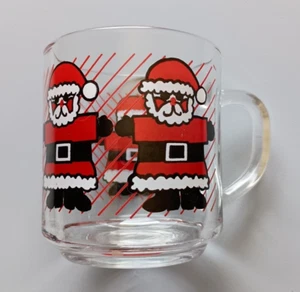 Vintage Luminarc Santa Christmas Mug Clear Glass Santa Cup Holiday - Picture 1 of 6