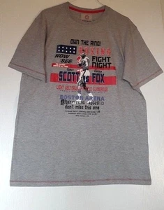 SCOTT & FOX T-SHIRT HOMME EN COTON COLORIS GRIS CHINE IMPRIME BOXEUR TAILLE XL - Picture 1 of 9