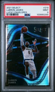2021-22 Panini Select Lucky Envelope Courtside Lebron James 7/8 #219 PSA 9 SSP - Zdjęcie 1 z 2
