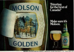 1982 Vintage Print Ad Molson Golden Thirsting for the best of Canada? Stellen Sie sicher - Bild 1 von 2