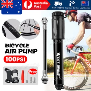 Aluminium MINI BICYCLE AIR PUMP Bike Hand Ball Inflator Portable Cycling Tyre NE - Picture 1 of 10
