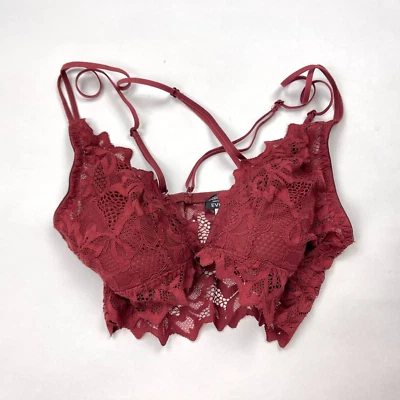 Cosabella Never Say Never Strappy Bralette Burgundy Women S Lace Padded - Image 1 of 4
