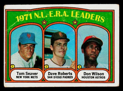 1972 TOPPS #91 TOM SEAVER/DAVE ROBERTS/DON WILSON - Imagem 1 de 2