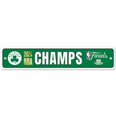 Boston Celtics 2024 NBA Champs 3.75" x 19" Plastic Street Style Sign - Image 1 of 4