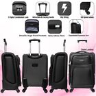 Expandable Suitcase 24" Medium Lightweight Soft Luggage Case 4 Wheels Black