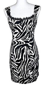 Vestido de encaje ajustado con estampado animal cebra Vitnage Y2K Rockabilly talla 5/6 - Imagen 1 de 6