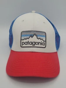 Patagonia Line Logo Badge Trucker Hat - Blue - Red- White - Picture 1 of 10