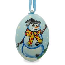 Snowman with Scarf Wooden Christmas Ornament 3 Inches
