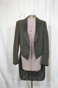  antique jacket tuxedo tails frock coat black chest 36" wool 19th c original 