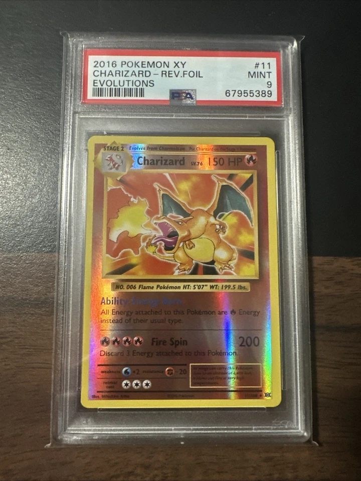 Pokémon Card Reverse Holo Charizard 11/108 XY Evolutions 2016 PSA 9 - Image 1 of 2