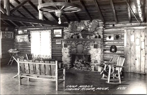 Camp Modoc Indian River Michigan RPPC Echtfoto Postkarte L.L. Cook Co. - Bild 1 von 2