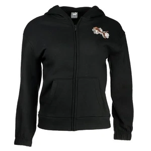 PUMA Class Act Fleece Full Zip Hoodie Youth Girls Black Casual Outerwear 9423260 - Picture 1 of 3