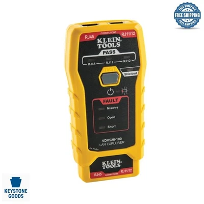 Probador y explorador de cables LAN de red Klein Tools 100 con control remoto Foto 1 de 4