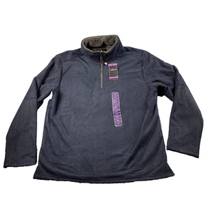 London Fog Mens Fleece Pullover Jacket Sherpa Lined 1/4 Zip Navy Size 2xl New S3 - Picture 1 of 18