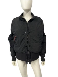 G-Star Raw Y2K Black Nylon Parachute Zip Logo Streetwear Flight Bomber Jacket L - Picture 1 of 16