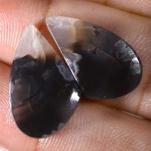 20.40 Cts 100% Natural Stick Agate Turklish Pair Cabochon 13x22 mm Gemstone LN55 - Picture 1 of 2