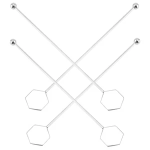 4 piezas agitadores de cuchara de metal con varilla agitadora para bebidas calientes herramienta de acero inoxidable - Imagen 1 de 12