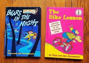 Bears in the Night and Bike Lesson Stan Jan Berenstain Beginner Books HC READ - Imagen 1 de 23
