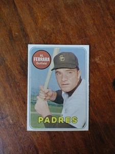 1969 Topps #452 AL FERRARA VARIACIÓN LETRA BLANCA San Diego Padres centrado ex B - Imagen 1 de 2