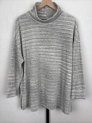 Cuello capucha polar Jill Fit para mujer talla 2X Plus gris manga larga acogedor suave Foto 1 de 4