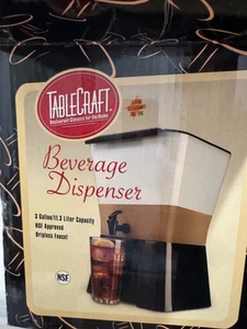 TableCraft 953 3 Gallon Black & White Plastic Beverage Dispenser - Picture 1 of 7