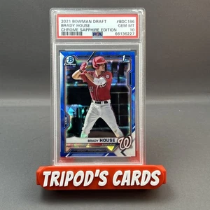 Bowman Draft 2021 cromo zafiro #BDC186 Brady House PSA 10 Washington Nats - Imagen 1 de 2