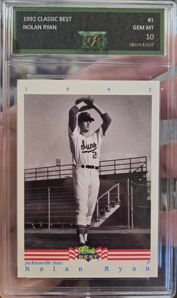 NOLAN RYAN~JACKSONVILLE SUNS~RARE ~1992 CLASSIC BEST EJE-10 GEM-MT CARD #1 - Image 1 of 1