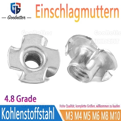 Einschlagmuttern Einschlaggewinde  Kohlenstoffstahl Innengewinde M3 M4 M5 M8 M10 - Bild 1 von 4