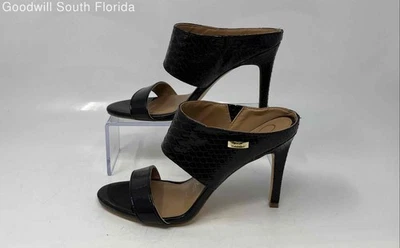 Sandalias de mula sin cordones Calvin Klein Shayna negras con punta abierta talla 6,5 Foto 1 de 4