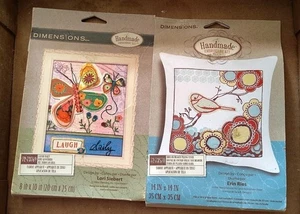 2 Kits! Dimensions Handmade Embroidery Laugh Daily and Bird On Branch NIP - Picture 1 of 5