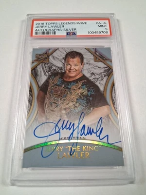2018 Topps Legends WWE Jerry Lawler Silver 45/50 Auto Card PSA 9 The King - Image 1 of 2