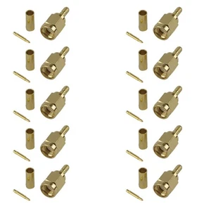10 Pack SMA Male Crimp Connector - RG316/RG174 Cable Crimp Easy to Use - Picture 1 of 4