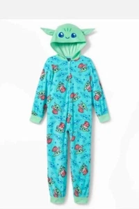 Baby Yoda Union Suit Pajamas (Size XS 4/5) Costume, Hooded Soft - Picture 1 of 5